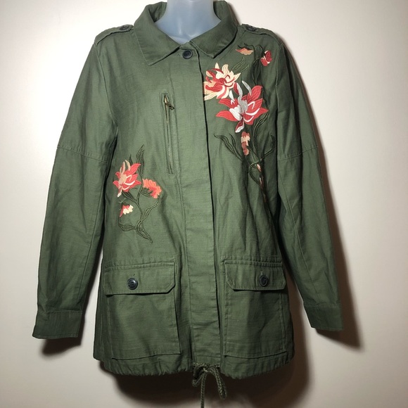 Christopher & Banks Jackets & Blazers - Medium Christopher & Banks Green Floral Jacket